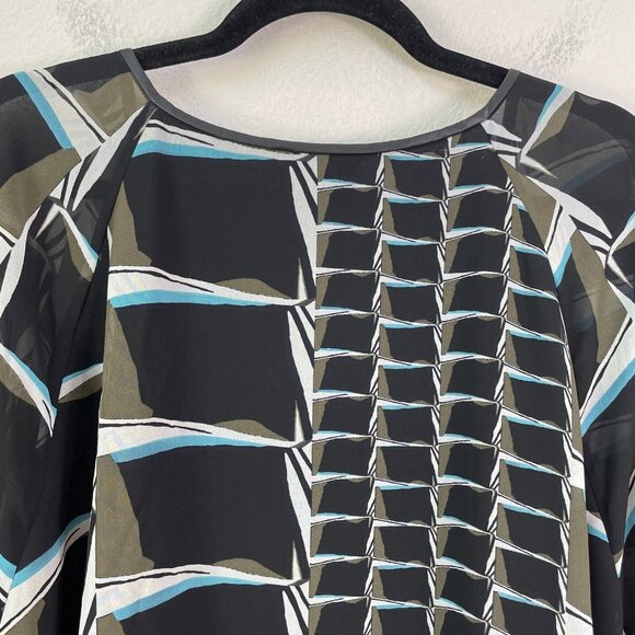 NIC+ZOE Womens Plus 3X Printed Tunic Top Faux Leather Accent Shirt Long Sleeve - Picture 14 of 15